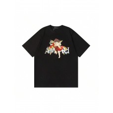AMIRI Inspired 2025 New Y2K Vintage Cartoon Ape Head Print Graphic T-Shirt 100% Cotton Oversized Streetwear Hip Hop Tee Soft Breathable Unisex Couple Matching Tops Casual Summer Outfits for Men Women