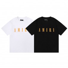 AMIRI Yellow letter print Style 2025 New Y2K Vintage Graphic Tee |  100 percent Cotton Oversized T-Shirt |Streetwear Casual Loose Fit | Couple Matching Tops for Men Women | Hip Hop Summer Style