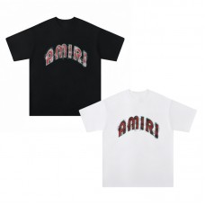AMIRI Red Italic Cute Letter print Style 2025 New Y2K Vintage Graphic Tee |  100 percent Cotton Oversized T-Shirt |Streetwear Casual Loose Fit | Couple Matching Tops for Men Women | Hip Hop Summer Style