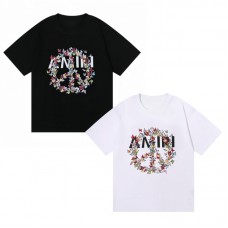 AMIRI Butterfly wreath print Style 2025 New Y2K Vintage Graphic Tee |  100 percent Cotton Oversized T-Shirt |Streetwear Casual Loose Fit | Couple Matching Tops for Men Women | Hip Hop Summer Style