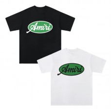 AMIRI White lettering inside a green oval print Style 2025 New Y2K Vintage Graphic Tee |  100 percent Cotton Oversized T-Shirt |Streetwear Casual Loose Fit | Couple Matching Tops for Men Women | Hip Hop Summer Style