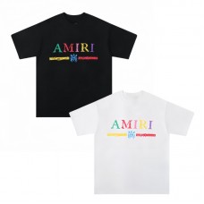 AMIRI colorful letters print Style 2025 New Y2K Vintage Graphic Tee |  100 percent Cotton Oversized T-Shirt |Streetwear Casual Loose Fit | Couple Matching Tops for Men Women | Hip Hop Summer Style