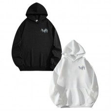 AMIRI logo in a muted, metallic tone Print Couple Loose Casual Autumn and Winter Hoodie Sweater