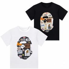 APE New short-sleeved 100 percent cotton , thread splicing ape head graphic t shirts, street sense pull full, men and women with sports short-sleeved, casual and comfortable