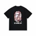APE 2025 summer classic graphic T-shirt, ape head and monogram pattern, 100 percent cotton, black and white T-shirt, casual loose tee