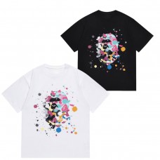 APE Printed Pattern T-Shirt, Couple Set APE Classic Short-Sleeve Streetwear Percent Cotton Unisex T-Shirt Couple Short-Sleeve Cropped T-Shirt
