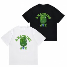 APE Classic Ape Alphabet Fun Pattern, Green Plant Print, Percentage Cotton Unisex Relaxed Fit Shirt