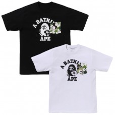 APE New Fashion T-Shirt Classic ape head camouflage print with black and white lettering Relaxed fit for comfort Casual and versatile 