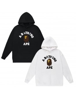 APE Fashion New Hoodie Classic ape-head lettering print design Kangaroo pockets Relaxed fit for comfort Windproof and warm
