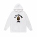 APE Fashion New Hoodie Classic ape-head lettering print design Kangaroo pockets Relaxed fit for comfort Windproof and warm