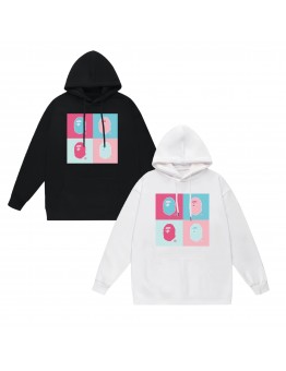 APE Fashion Casual Hoodie Round neck with kangaroo pocket design Four-color ape head graphic print Casual comfort meets trendy style