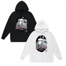 APE Fashion Casual Hoodie Round neck with kangaroo pocket design Galaxy ape head lettering print Casual comfort meets trendy style