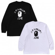 APE Fashion New Hoodie Round neck design Classic ape head black-and-white lettering print Relaxed fit for comfort Windproof and warm