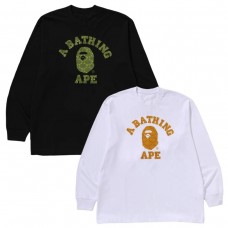 APE Fashion New Hoodie Round neck design Classic ape head green/yellow print Relaxed fit for comfort Windproof and warm Couple's style