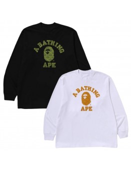 APE Fashion New Hoodie Round neck design Classic ape head green/yellow print Relaxed fit for comfort Windproof and warm Couple's style