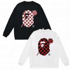 APE Fashion New Hoodie Round neck design Heart-shaped flower ape head letter print Loose fit for comfort and warmth Couple style