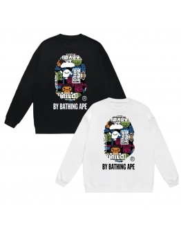 APE Fashion Casual Hoodie Round neck design Features a primate-inspired lettering print Casual and comfortable Trendy and stylish