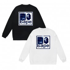 APE Fashion Casual Hoodie Round neck design Blue ape head lettering print Casual comfort Trendy and stylish