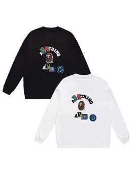 APE Fashion Casual Hoodie Round neck design Features colorful ape-head lettering print Casual and comfortable Trendy and stylish