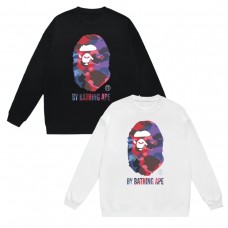 APE Fashion Casual Hoodie Round neck design Tri-color camouflage ape head lettering print Casual comfort, trendy style