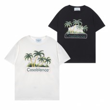 Casablanca Summer Men's T-Shirt Island-Themed Print Short-Sleeve High-Street Light Luxury Casual Top