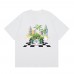 Casablanca Track Coconut Tree Totem Light-Toned Casual Men's T-Shirt Lazy Vintage Short Sleeve Couple Set