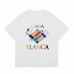 Casablanca New Color-Blocked Letter Tennis-Inspired T-Shirt Relaxed-Fit Short-Sleeve Top Comfortable and Versatile Unisex Style