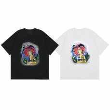 Casablanca New Fashionable Men's T-Shirt with Fantasy Universe Print White Oversized Short-Sleeve T-Shirt Artistic Niche Style