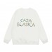 Casablanca Women's Fleece-Lined Sweatshirt for Fall/Winter Colorful Botanical Alphabet Print Relaxed-Fit Oversized Pullover for Warmth