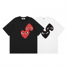 Comme des Garcons Kawaku Reverse love Print high-quality men's and women's casual 100 percent cotton short sleeves