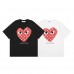 Comme des Garcons Kawaku Red heart Print high-quality men's and women's casual 100 percent cotton short sleeves