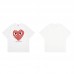 Comme des Garcons Kawaku Red heart Print high-quality men's and women's casual 100 percent cotton short sleeves