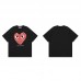 Comme des Garcons Kawaku Red heart Print high-quality men's and women's casual 100 percent cotton short sleeves