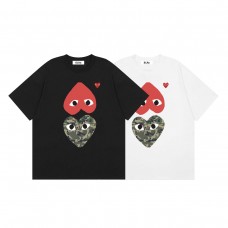 Comme des Garcons Kawaku Upside down love Print high-quality men's and women's casual 100 percent cotton short sleeves