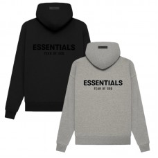 Essentials Autumn Winter Hoodie 'Black' Loose Drop Shoulder Hooded Women/Men Sweatshirt, Vintage Flocking Craftsmanship Combined With Modern Men Breathable Technology,Stylish And Versatile