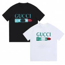 GUCCI Fashion T-Shirt Classic Lipstick Print Casual and versatile Relaxed fit for comfort