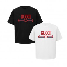 GUCCI Trendy T-Shirt Anchor-Patterned Letter Print Casual and versatile Relaxed and comfortable fit Couple's style