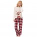 2025 New Christmas Reindeer Family Matching Digital Print Long-Sleeve Pajama Set for Homewear