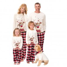 2025 New Christmas Reindeer Family Matching Digital Print Long-Sleeve Pajama Set for Homewear