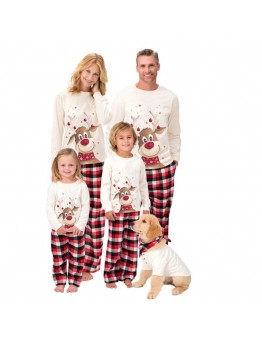 2025 New Christmas Reindeer Family Matching Digital Print Long-Sleeve Pajama Set for Homewear