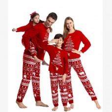 Christmas Family Matching Sets Mother-Child Cotton Pajamas Men's & Women's Homewear Autumn/Winter Family Clothing Sets