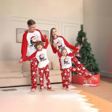 2025 European and American New Santa Claus Letter Cartoon Christmas Parent-Child Clothes Printed Home Clothes Pajamas