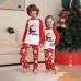 2025 European and American New Santa Claus Letter Cartoon Christmas Parent-Child Clothes Printed Home Clothes Pajamas