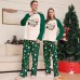 New Christmas Parent-Child Clothes Snowflake Santa Letter Family Pajamas Long Sleeve Pants Green Home Clothes