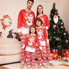 New Cartoon Snowflake Deer Christmas Parent-Child Dress Printed Home Dress Pajamas
