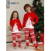 Christmas Parent-Child Clothes for a Family of Four White Christmas Tree Deer Print Pajamas Red Home Clothes Christmas Parent-Child Clothes for a Family of Four White Christmas Tree Deer Print Pajamas Red Home Clothes