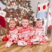  Christmas red and white color contrast parent-child casual home clothes