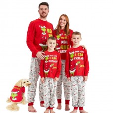 New Christmas Family Home Parent-Child Set Printed Pajamas Long Sleeve Crew Neck