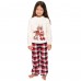 New Christmas Elk Print Parent-Child Long Sleeve Pajama Set Home Dress