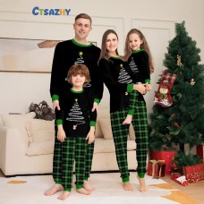 Christmas Pajamas Parent-Child Clothes Family Clothes Christmas Family of Three or Four 2025 Home Clothes Black Suit